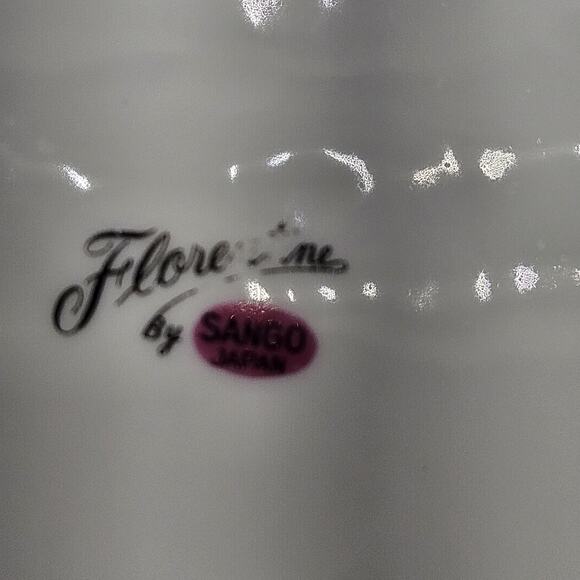 Sango Florentine Japan Round Vegetable Serving Bowl Platinum Trim Vintage - Picture 4 of 7